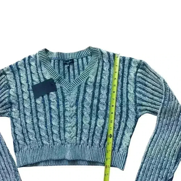 EMORY PARK CONTRASTED CABLE KNIT SWEATER TOP size large - Picture 8 of 9